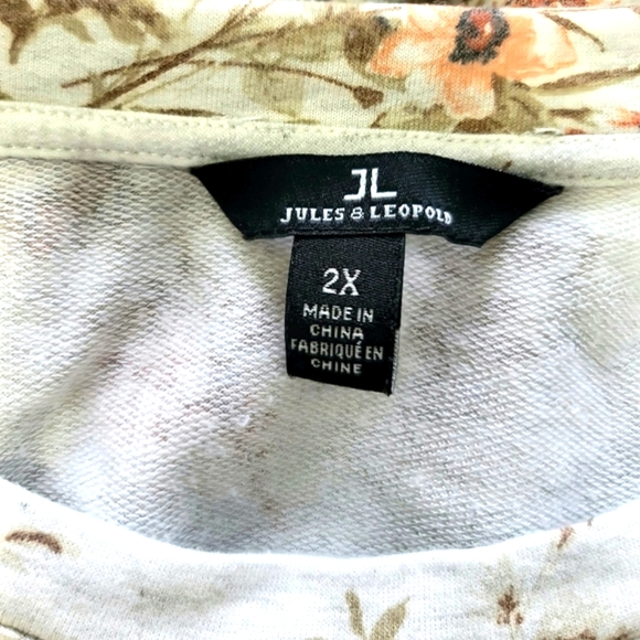 Plus Size 2X Jules & Leopold Women's Floral Pull-Over Top - Picture 10 of 12